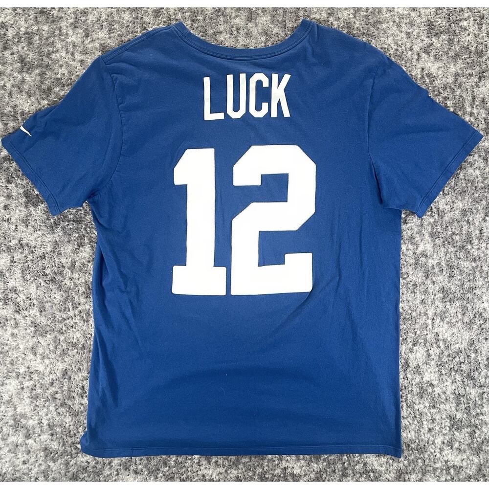 Nike Andrew Luck Indianapolis Colts 12 Jersey T Shirt Mens XL Blue NFL Tee